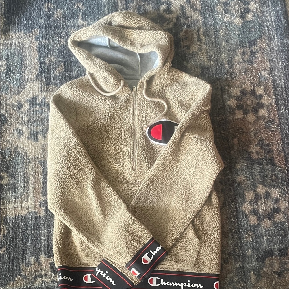 Champion Kids Beige Sherpa Hoodie